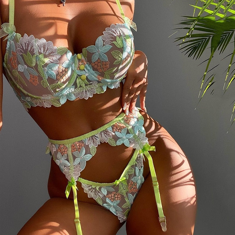 MYLAH- Sensual floral bra and panty Set