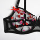 BLAISE- Sexy heart embroidered lingerie set