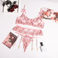 TATUM- Sensual floral transparent lingerie set