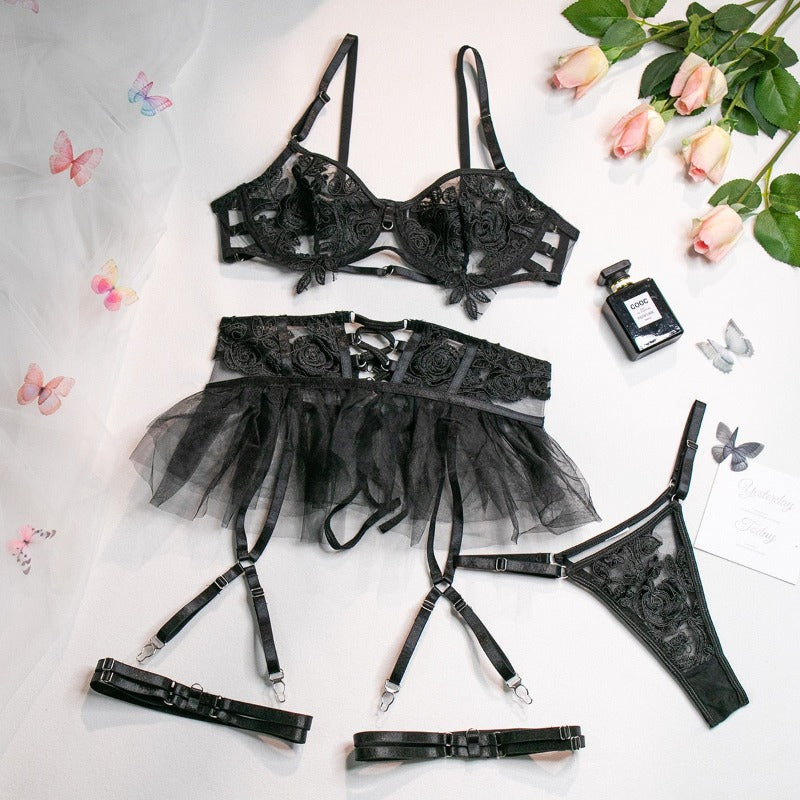 MERIDITH-  Sensual lingerie Set with ruffle skirt
