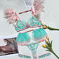 KEIRA- Sensual mesh and feathers lingerie set