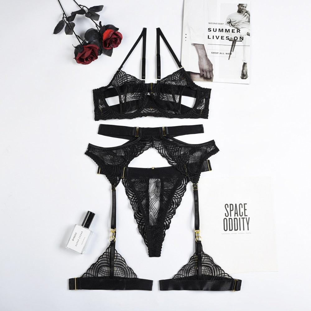 RENATA-  Luxury sexy see through lace set